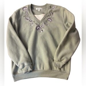 Embroidered Women's Sweater - Green